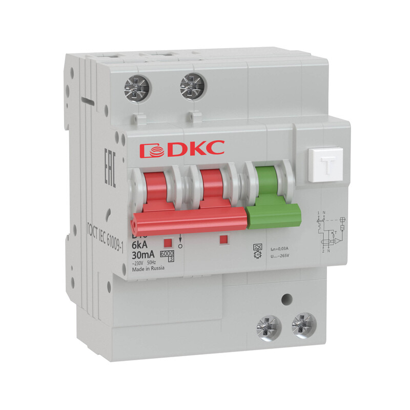 Дифференциальный автомат DKC YON pro АВДТ MDV63 1P+N 20A C 10mA 6kA тип A