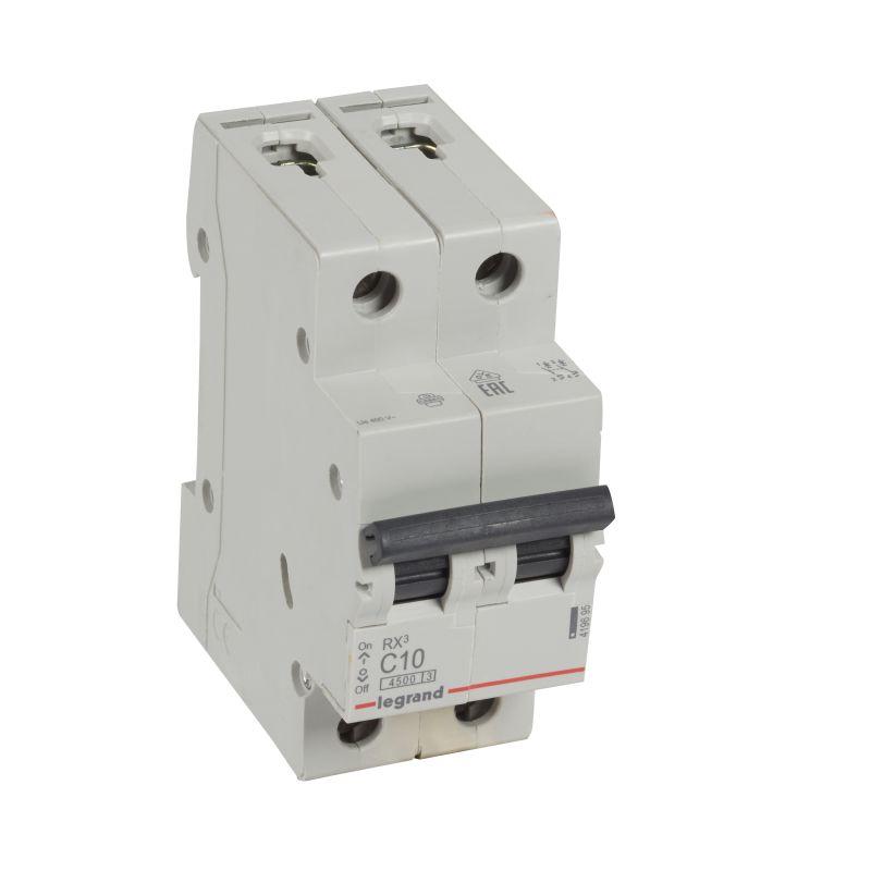 Автоматический выключатель Legrand LR 2п C 10А 4.5кА RX3 Leg 419695