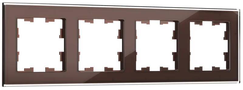 IEK BRITE DECOR Темн.бронза глянц стекло Рамка 4-м РУ-4-2-БрТБ