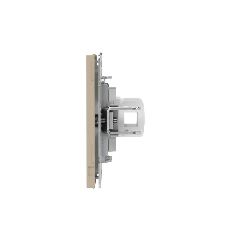 Розетка компьютерная 2-м KANT RJ45 кат.5E без шторки ванильн. марципан DKC 7015664