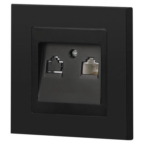 Розетка компьютерная 1-м СП Accent 6-303-05 RJ45 IP20 антрацит Intro Б0063634