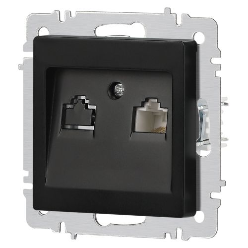 Розетка компьютерная 1-м СП Accent 6-303-05 RJ45 IP20 антрацит Intro Б0063634