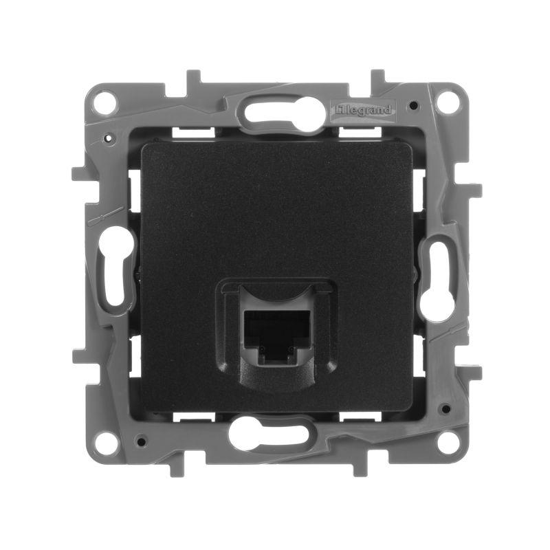 Механизм розетки  Legrand информ. 1-м СП Etika RJ45 CAT.5E UTP антрацит Leg 672641
