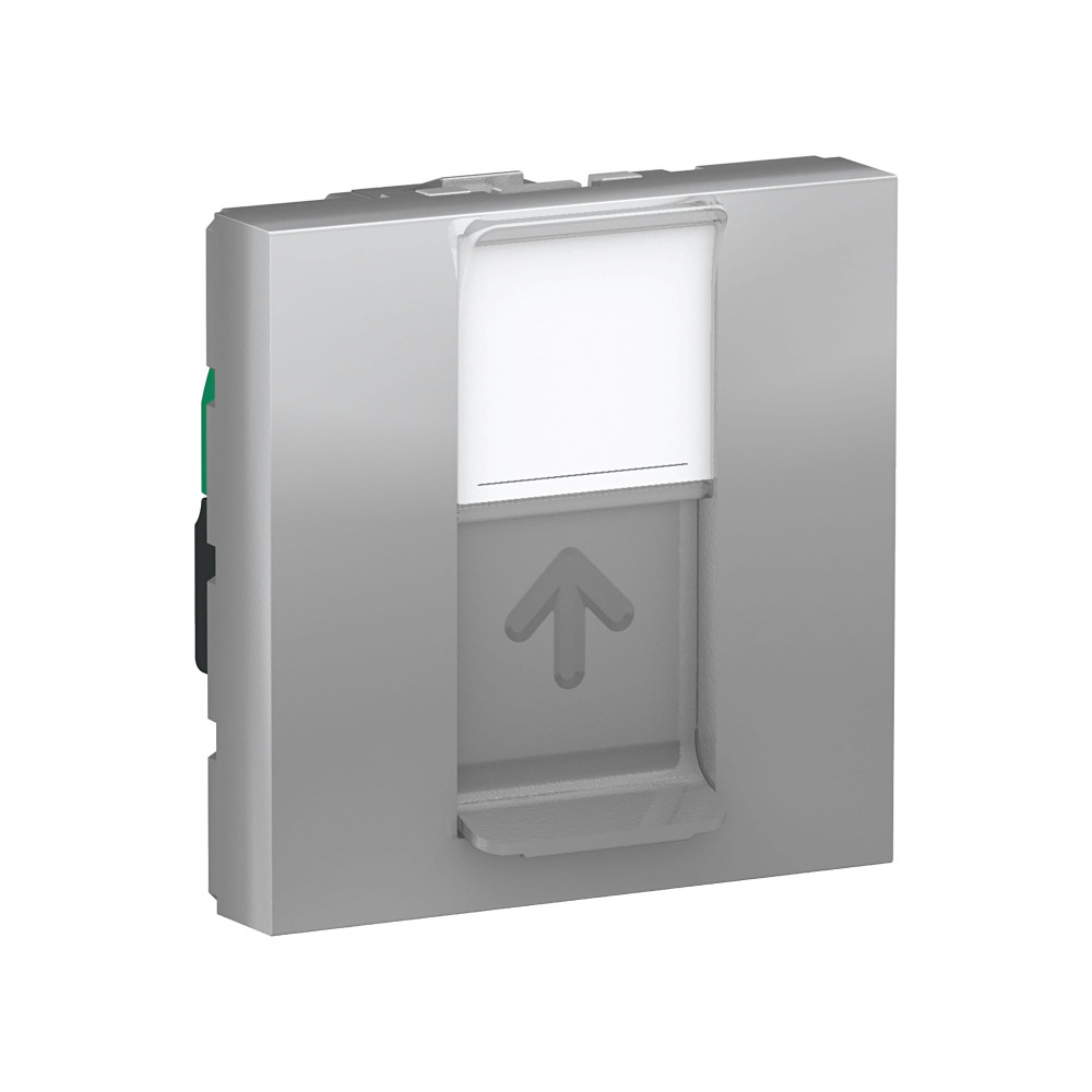 Schneider Electric Unica Modular Алюминий Розетка компьютерная, RJ45, одиночная кат. 5е STP, 2 модуля