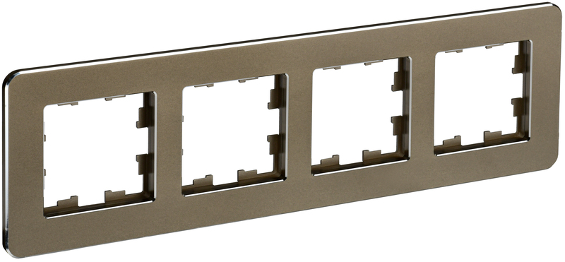 IEK BRITE DECOR Латунь металл. скругл.угол Рамка 4-м РУ-4-1-Бр RE