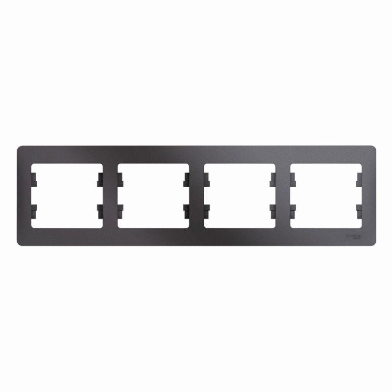 Рамка Systeme Electric 4-м Glossa горизонт. графит  GSL001304