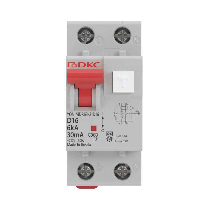 Дифференциальный автомат DKC YON pro АВДТ MDR63 1P+N 6A C 300mA 6kA тип A