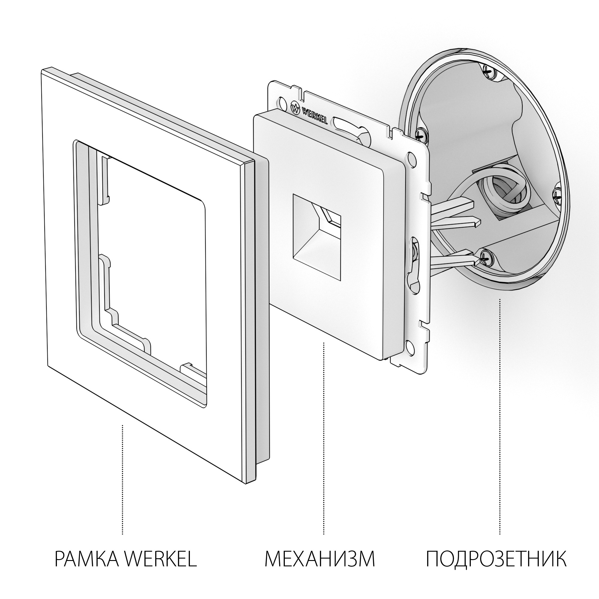 Розетка Werkel Ethernet RJ-45 (глянцевый никель) W1181002