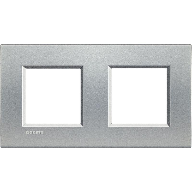 Рамка 2 поста BTicino LIVING LIGHT, алюминий, LNA4802M2TE