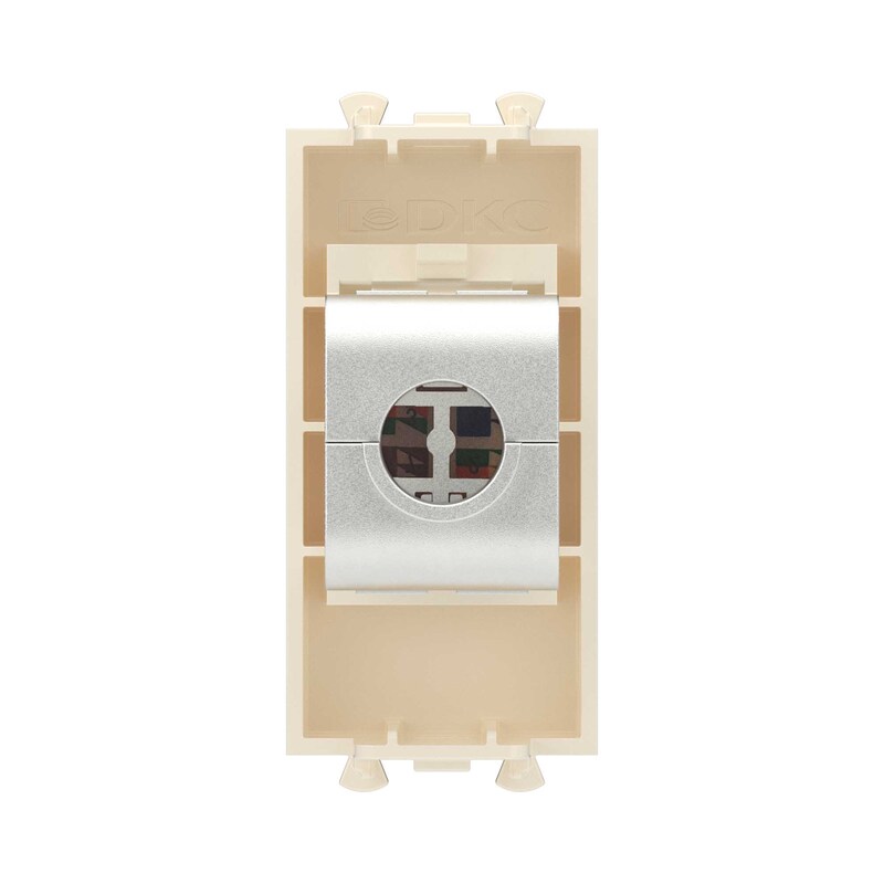 DKC Компьютерная розетка RJ-45 без шторки модульная, кат.5е экранированная, "Avanti", "Ванильная дымка", 1 модуль