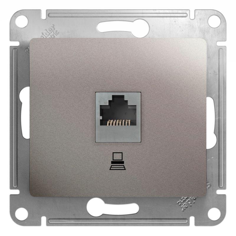 Розетка компьютерная  Glossa RJ45 кат.5е платина SchE GSL001281K