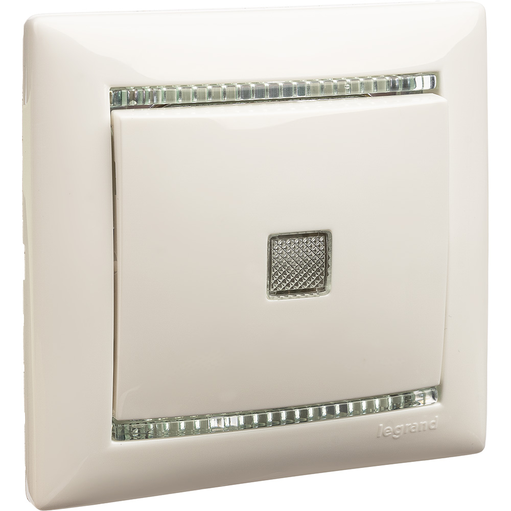 Механизм выключателя Legrand 1-кл. СП Valena 10А IP31 250В с зел. индикацией бел. Leg 774410