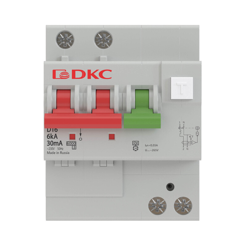 Дифференциальный автомат DKC YON pro АВДТ MDV63 1P+N 20A C 10mA 6kA тип A