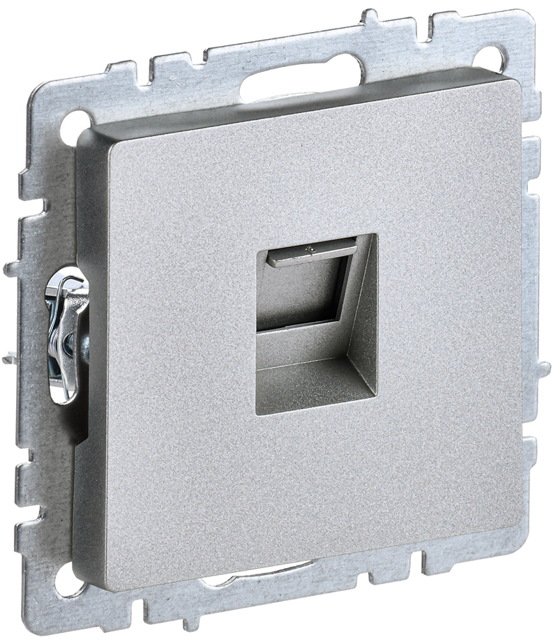 IEK BRITE BASE Алюминий Розетка комп. RJ45 кат.6 РК11-БрА